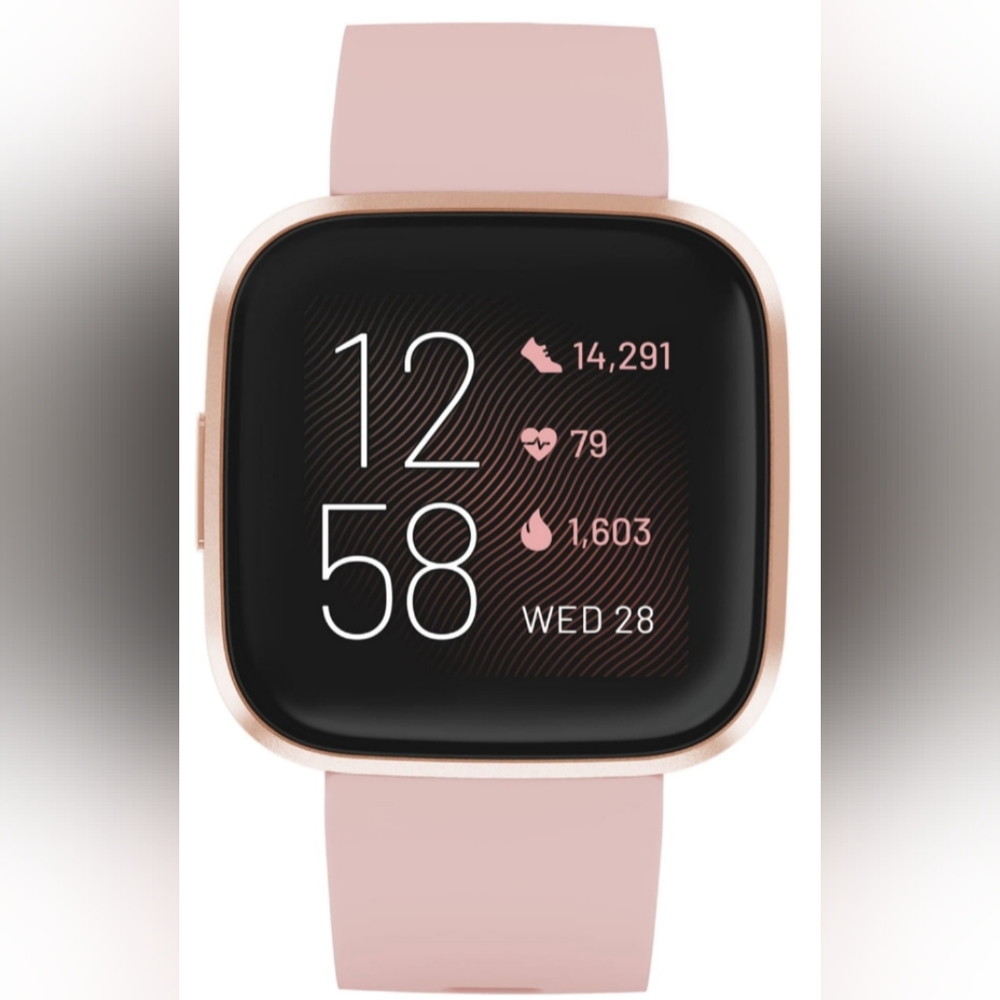 FitBit Versa 2 Health/Fitness Tracking Smartwatch Petal & Rose Gold